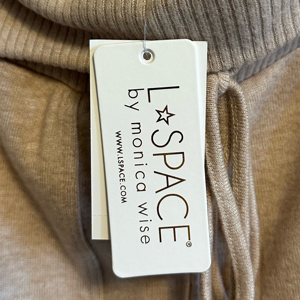 NEW L*Space Sleeping In High Rise Full Length Pant Sweatpants Oat Cream Women’s - Picture 8 of 9